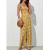 imageHappy Sailed Jumpsuits for Women Summer Casual Floral Print Sleeveless Jumpsuit High Waist Wide Leg Pant Rompers with PocketsYellow