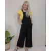 imageHappy Sailed Women Corduroy Overalls Winter Fall Casual Loose Sleeveless Adjustable Strap Wide Leg Jumpsuits with PocketsBlack