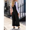 imageHappy Sailed Women Corduroy Overalls Winter Fall Casual Loose Sleeveless Adjustable Strap Wide Leg Jumpsuits with PocketsBlack