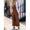imageHappy Sailed Women Corduroy Overalls Winter Fall Casual Loose Sleeveless Adjustable Strap Wide Leg Jumpsuits with PocketsBrown