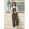 imageHappy Sailed Women Corduroy Overalls Winter Fall Casual Loose Sleeveless Adjustable Strap Wide Leg Jumpsuits with PocketsGreen
