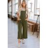 imageHappy Sailed Women Corduroy Overalls Winter Fall Casual Loose Sleeveless Adjustable Strap Wide Leg Jumpsuits with PocketsGreen