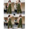 imageHappy Sailed Women Corduroy Overalls Winter Fall Casual Loose Sleeveless Adjustable Strap Wide Leg Jumpsuits with PocketsGreen