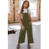 imageHappy Sailed Women Corduroy Overalls Winter Fall Casual Loose Sleeveless Adjustable Strap Wide Leg Jumpsuits with PocketsGreen
