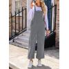imageHappy Sailed Women Corduroy Overalls Winter Fall Casual Loose Sleeveless Adjustable Strap Wide Leg Jumpsuits with PocketsGrey