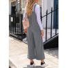 imageHappy Sailed Women Corduroy Overalls Winter Fall Casual Loose Sleeveless Adjustable Strap Wide Leg Jumpsuits with PocketsGrey