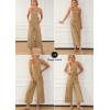 imageHappy Sailed Women Corduroy Overalls Winter Fall Casual Loose Sleeveless Adjustable Strap Wide Leg Jumpsuits with PocketsKhaki