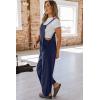 imageHappy Sailed Women Corduroy Overalls Winter Fall Casual Loose Sleeveless Adjustable Strap Wide Leg Jumpsuits with PocketsNavy Blue