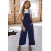 imageHappy Sailed Women Corduroy Overalls Winter Fall Casual Loose Sleeveless Adjustable Strap Wide Leg Jumpsuits with PocketsNavy Blue