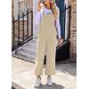 imageHappy Sailed Women Corduroy Overalls Winter Fall Casual Loose Sleeveless Adjustable Strap Wide Leg Jumpsuits with PocketsOffwhite