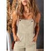 imageHappy Sailed Women Corduroy Overalls Winter Fall Casual Loose Sleeveless Adjustable Strap Wide Leg Jumpsuits with PocketsOffwhite