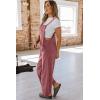 imageHappy Sailed Women Corduroy Overalls Winter Fall Casual Loose Sleeveless Adjustable Strap Wide Leg Jumpsuits with PocketsPink