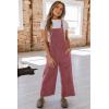 imageHappy Sailed Women Corduroy Overalls Winter Fall Casual Loose Sleeveless Adjustable Strap Wide Leg Jumpsuits with PocketsPink