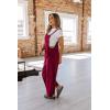 imageHappy Sailed Women Corduroy Overalls Winter Fall Casual Loose Sleeveless Adjustable Strap Wide Leg Jumpsuits with PocketsRed