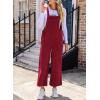 imageHappy Sailed Women Corduroy Overalls Winter Fall Casual Loose Sleeveless Adjustable Strap Wide Leg Jumpsuits with PocketsRed