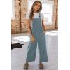 imageHappy Sailed Women Corduroy Overalls Winter Fall Casual Loose Sleeveless Adjustable Strap Wide Leg Jumpsuits with PocketsSky Blue