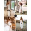 imageHappy Sailed Womens 2025 Summer Smocked Off The Shoulder Maxi Dresses Ruffle Short Sleeve A Line Side Slit SundressA White