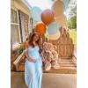 imageHappy Sailed Womens 2025 Summer Smocked Off The Shoulder Maxi Dresses Ruffle Short Sleeve A Line Side Slit SundressB Blue