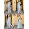 imageHappy Sailed Womens 2025 Summer Smocked Off The Shoulder Maxi Dresses Ruffle Short Sleeve A Line Side Slit SundressB Blue