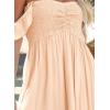 imageHappy Sailed Womens 2025 Summer Smocked Off The Shoulder Maxi Dresses Ruffle Short Sleeve A Line Side Slit SundressBeige