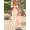 imageHappy Sailed Womens 2025 Summer Smocked Off The Shoulder Maxi Dresses Ruffle Short Sleeve A Line Side Slit SundressBeige