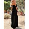 imageHappy Sailed Womens 2025 Summer Smocked Off The Shoulder Maxi Dresses Ruffle Short Sleeve A Line Side Slit SundressBlack