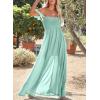 imageHappy Sailed Womens 2025 Summer Smocked Off The Shoulder Maxi Dresses Ruffle Short Sleeve A Line Side Slit SundressGreen
