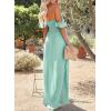 imageHappy Sailed Womens 2025 Summer Smocked Off The Shoulder Maxi Dresses Ruffle Short Sleeve A Line Side Slit SundressGreen