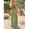 imageHappy Sailed Womens 2025 Summer Smocked Off The Shoulder Maxi Dresses Ruffle Short Sleeve A Line Side Slit SundressOlive Green