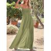 imageHappy Sailed Womens 2025 Summer Smocked Off The Shoulder Maxi Dresses Ruffle Short Sleeve A Line Side Slit SundressOlive Green