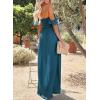 imageHappy Sailed Womens 2025 Summer Smocked Off The Shoulder Maxi Dresses Ruffle Short Sleeve A Line Side Slit SundressPrussian Blue