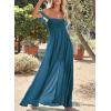 imageHappy Sailed Womens 2025 Summer Smocked Off The Shoulder Maxi Dresses Ruffle Short Sleeve A Line Side Slit SundressPrussian Blue
