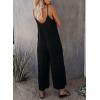 imageHappy Sailed Womens Casual Jumpsuits Loose Overalls Summer Sleeveless Stretchy Wide Leg Long Pants Romper with PocketsA Solid Black