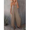 imageHappy Sailed Womens Casual Jumpsuits Loose Overalls Summer Sleeveless Stretchy Wide Leg Long Pants Romper with PocketsA Solid Brown 1
