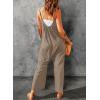 imageHappy Sailed Womens Casual Jumpsuits Loose Overalls Summer Sleeveless Stretchy Wide Leg Long Pants Romper with PocketsA Solid Brown 1