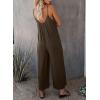 imageHappy Sailed Womens Casual Jumpsuits Loose Overalls Summer Sleeveless Stretchy Wide Leg Long Pants Romper with PocketsA Solid Brown