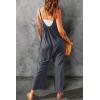 imageHappy Sailed Womens Casual Jumpsuits Loose Overalls Summer Sleeveless Stretchy Wide Leg Long Pants Romper with PocketsA Solid Dark Gray