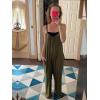 imageHappy Sailed Womens Casual Jumpsuits Loose Overalls Summer Sleeveless Stretchy Wide Leg Long Pants Romper with PocketsA Solid Green