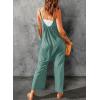 imageHappy Sailed Womens Casual Jumpsuits Loose Overalls Summer Sleeveless Stretchy Wide Leg Long Pants Romper with PocketsA Solid Green 2