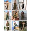 imageHappy Sailed Womens Casual Jumpsuits Loose Overalls Summer Sleeveless Stretchy Wide Leg Long Pants Romper with PocketsA Solid Green