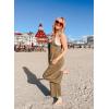 imageHappy Sailed Womens Casual Jumpsuits Loose Overalls Summer Sleeveless Stretchy Wide Leg Long Pants Romper with PocketsA Solid Green