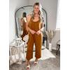 imageHappy Sailed Womens Casual Jumpsuits Loose Overalls Summer Sleeveless Stretchy Wide Leg Long Pants Romper with PocketsA Solid Khaki