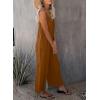 imageHappy Sailed Womens Casual Jumpsuits Loose Overalls Summer Sleeveless Stretchy Wide Leg Long Pants Romper with PocketsA Solid Khaki
