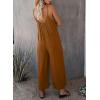 imageHappy Sailed Womens Casual Jumpsuits Loose Overalls Summer Sleeveless Stretchy Wide Leg Long Pants Romper with PocketsA Solid Khaki