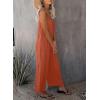 imageHappy Sailed Womens Casual Jumpsuits Loose Overalls Summer Sleeveless Stretchy Wide Leg Long Pants Romper with PocketsA Solid Orange