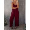 imageHappy Sailed Womens Casual Jumpsuits Loose Overalls Summer Sleeveless Stretchy Wide Leg Long Pants Romper with PocketsA Solid Red