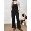 imageHappy Sailed Womens Corduroy Overalls Winter Fall Casual Sleeveless Adjustable Strap Wide Leg Long Pants RompersBlack