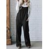 imageHappy Sailed Womens Corduroy Overalls Winter Fall Casual Sleeveless Adjustable Strap Wide Leg Long Pants RompersBlack