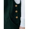 imageHappy Sailed Womens Corduroy Overalls Winter Fall Casual Sleeveless Adjustable Strap Wide Leg Long Pants RompersBlackish Green