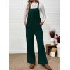 imageHappy Sailed Womens Corduroy Overalls Winter Fall Casual Sleeveless Adjustable Strap Wide Leg Long Pants RompersBlackish Green